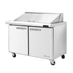 image of Blue Air BLMT36-HC 36" Two Section Mega Top Sandwich Prep Table w/ 2 Doors, 15 pans, 9.5 cu. ft.