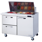 image of Blue Air BLMT48-D2L-HC 48" Mega Top Sandwich Prep Table w/ 2 Drawers & 1 Door, 18 Pans