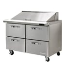 image of Blue Air BLMT48-D4-HC 48" Two Section Mega Top Sandwich Prep Table w/ 4 Drawers, 18 Pans