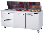 image of Blue Air BLMT72-D2L-HC 72" Mega Top Sandwich Prep Table w/ 2 Drawers & 2 Doors, 30 Pans