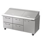 image of Blue Air BLMT72-D4LM-HC 72" Mega Top Sandwich Prep Table w/ 4 Drawers & 1 Door, 30 Pans