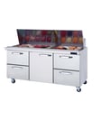 image of Blue Air BLMT72-D4RL-HC 72" Mega Top Sandwich Prep Table w/ 4 Drawers & 1 Door, 30 pans, 20 cu. ft.