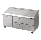 image of Blue Air BLMT72-D4RM-HC 72" Mega Top Sandwich Prep Table w/ 4 Drawers & 1 Door, 30 Pans