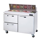 image of Blue Air BLPT48-D2L-HC 48" Sandwich & Salad Prep Table w/ 2 Drawers and 1 Door, 12 pans, 13 cu. ft.