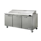 image of Blue Air BLPT72-HC 72" Three Section Sandwich / Salad Prep Table w/ 3 Doors, 18 pans, 20 cu. ft.