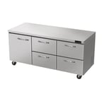 image of Blue Air BLUR72-D4RM-HC 72" Three Section Undercounter Refrigerator w/ 4 Drawers & 1 Door