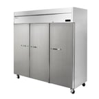 image of Blue Air BSR72T-HC 81" Three Section Reach-In Refrigerator w/ 3 Solid Full Doors, Top Mount, Stainless Steel, 72 cu. ft.