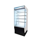image of Blue Air BOD-36G 36" Vertical Open Display Case, Glass Side Panel, 4 Shelves, w/ Night Curtain, 19.6 cu. ft. 