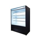 image of Blue Air BOD-60S 60" Vertical Open Display Case, Solid Side Panel, 4 Shelves, w/ Night Curtain, 33.9 cu. ft. 