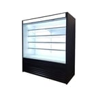 image of Blue Air BOD-72S 72" Vertical Open Display Case, Solid Side Panel, 4 Shelves, w/ Night Curtain, 41 cu. ft. 