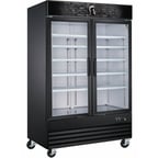 image of Bison Refrig BGF-53 53" 2 Glass Door Freezer Merchandiser in Black, 45 cu. ft.