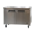 image of Bison Refrigeration BUR-48 48" Two Section Undercounter Refrigerator w/ 2 Doors, 12 cu. ft.