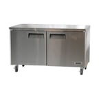 image of Bison Refrigeration BUR-60 60" Two Section Undercounter Refrigerator w/ 2 Doors, 17.9 cu. ft.