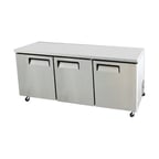 image of Bison Refrigeration BUR-72 72" Three Section Undercounter Refrigerator w/ 3 Doors, 23 cu. ft.