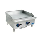 image of Globe C24GG 24" Countertop Gas Griddle, Manual Controls, 3/4" Steel Plate, 60.000 BTU