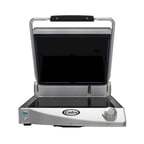 image of Cadco CPG-15F 19" Jumbo Single Glass/Ceramic Clamshell Grill w/ Smooth Black Plates, 208/240V