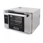 image of Cadco XAFT-03HS-GD Single-Deck Electric Convection Oven w/ Digital Controls, Half-Size, 3 Shelves