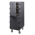 image of Cambro 1826DBC615 Camcarts Insulated Food Storage Box Carrier, Non-Electric ,Charcoal Gray, Double Compartment 