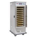 image of Cambro ACU1826L000 One Section Air Curtain Refrigerator w/ Left Swing Door, Bottom Mounted, (10) Full or (20) Half Size Sheet Pans Capacity