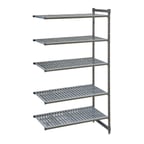 image of Cambro CBA243672V5580 Camshelving® Basics Plus Vented 5-Shelf Add-On Unit - 24" x 36" x 72"