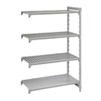 image of Cambro CPA184864VS4480 Camshelving® Premium Vented/Solid 4-Shelf Add-On Unit - 18" x 48" x 64"