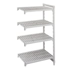 image of Cambro CPA184884V4PKG Camshelving® Premium Vented 4-Shelf Add-On Shelving Unit - 18" x 48" x 84"