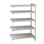 image of Cambro CPA243684V5PKG Camshelving® Premium 5-Shelf Vented Add On Shelving Unit - 24" x 36" x 84"