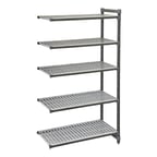 image of Cambro EA243672V5580 Camshelving® Elements 5-Shelf Vented Add-On Unit - 24"W x 36"L x 72"H