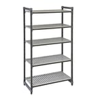 image of Cambro ESU246072V5580 Camshelving® Elements 5-Shelf Vented Starter Shelving Unit - 24'' x 60'' x 72''