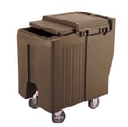 image of Cambro ICS175L131 Plastic Mobile Ice Bin / Ice Caddy, 175 lb, Dark Brown