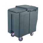 image of Cambro ICS175T191 Plastic Tall Mobile Ice Bin / Ice Caddy, 175 lb, Granite Gray