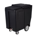 image of Cambro ICS200TB110 Plastic Tall Mobile Ice Bin / Ice Caddy, 200 lb, Black