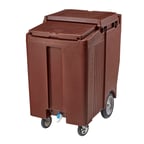image of Cambro ICS200TB131 Plastic Tall Mobile Ice Bin / Ice Caddy, 200 lb, Dark Brown