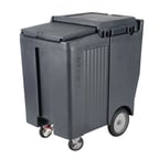 image of Cambro ICS200TB191 Plastic Tall Mobile Ice Bin / Ice Caddy, 200 lb, Granite Gray