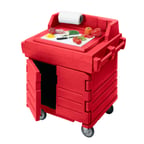 image of Cambro KWS40158 Mobile Modular CamKiosk® Counter/Work Station, Hot Red,  Enclosed Base w/ Storage