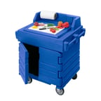image of Cambro KWS40186 Mobile Modular CamKiosk® Counter/Work Station, Navy Blue, Enclosed Base w/ Storage