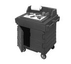 image of Cambro KWS40426 Mobile Modular CamKiosk® Counter/Work Station, Black/Granite Gray, Enclosed Base w/ Storage