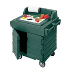 image of Cambro KWS40519 Mobile Modular CamKiosk® Counter/Work Station, Kentucky Green, Enclosed Base w/ Storage