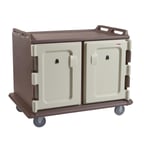 image of Cambro MDC1418S20194 Granite Sand 20 Tray Insulated Meal Delivery Cart w/ 2 Compartments