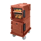 image of Cambro UPC600402 Ultra Camcart® Front Loading Brick Red Insulated Food Pan Carrier w/ 8 Pan Capacity