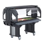 image of Cambro VBRHD6110 Versa Food Bar™ Serving Buffet, Black, 6 ft. unit, (5) Pan