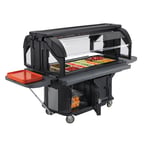 image of Cambro VBRU6110 Versa Food Bar™ Ultra Series Serving Buffet, Black, 6 ft. unit, (5) Pan