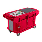 image of Cambro VBRUT6158 Versa Food Bar™ Work Table, Hot Red, 6 ft. unit, (5) Pan
