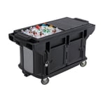 image of Cambro VBRUTHD6110 Versa Food Bar™ Work Table, Black,  6 ft. unit, (5) Pan