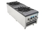 image of Comstock-Castle CCSP-2 18" Gas Stock Pot Range w/ (2) Three Ring Burners, Low Height, Front to Back Design, Manual Control, 220.000 BTU