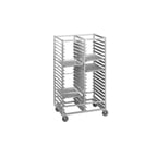 image of Channel 420A6 54 Pan Side Load Double Section Aluminum Cafeteria Tray Rack