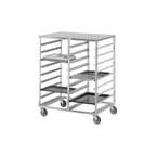 image of Channel CTR14186 Double Section Side Load Aluminum Cafeteria Tray Rack - (20) 14" x 18" Trays