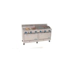 image of Comstock-Castle 2F330-3RB-36B 72" Gas Restaurant Range w/ (1) 36" Griddle, (1) 36" Charbroiler, (2) Standard Ovens, 222.000 BTU