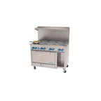 image of Comstock-Castle F33033 72" Gas Restaurant Range w/ (12) Open Burners, (1) Standard Oven, (1) Cabinet Base, 354.000 BTU 