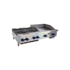 image of Comstock-Castle FHP48-24 48" Countertop Gas Griddle/Hotplate Combo, Manual Controls, 136.000 BTU